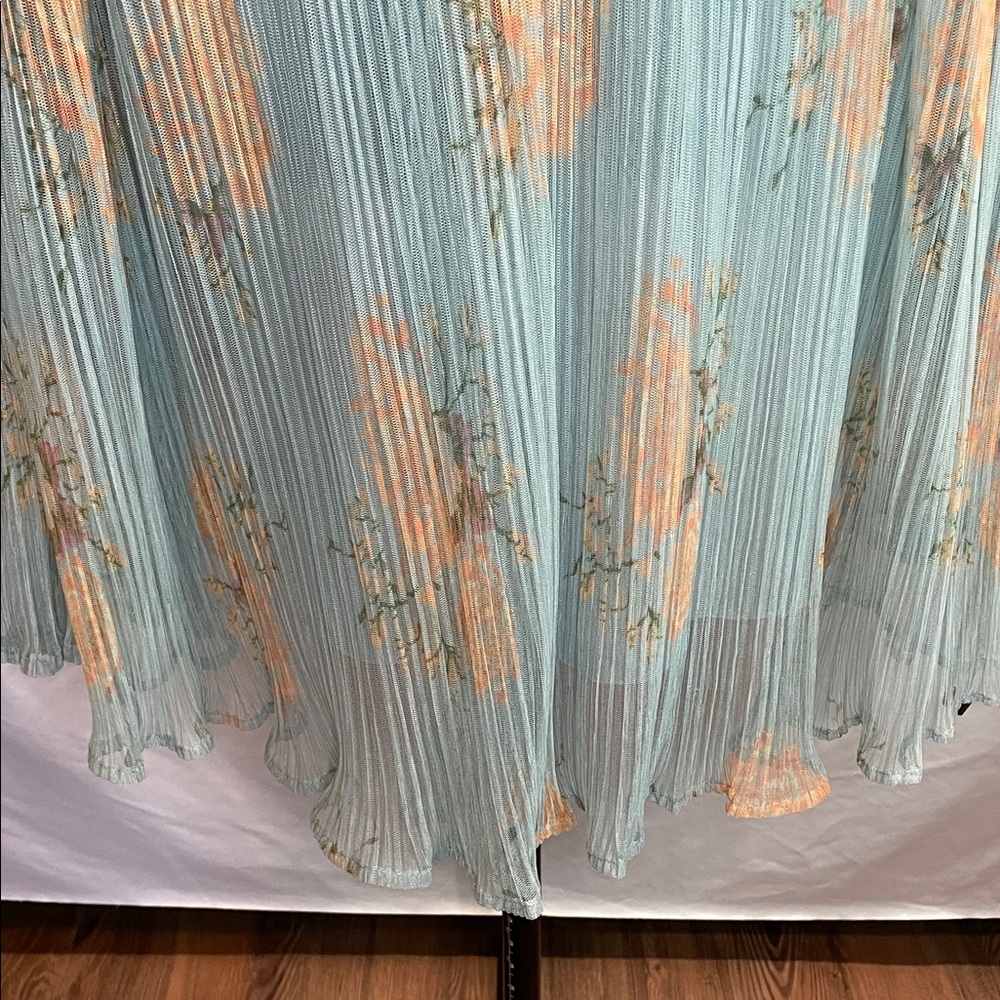 Free People Flowing Blouse in Soft Blue and Peach - Picture 14 of 16